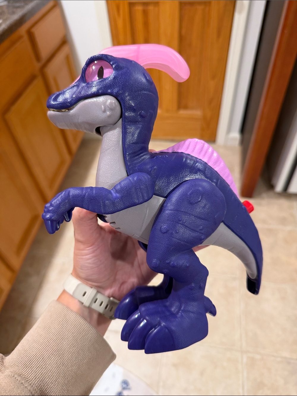 Imaginext Jurassic World Dinosaur Parasaurolophus XL Figure with Lights & Sounds